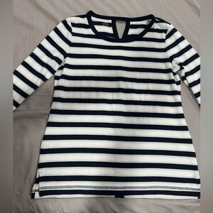Talbots Navy and White Striped Top Size LP